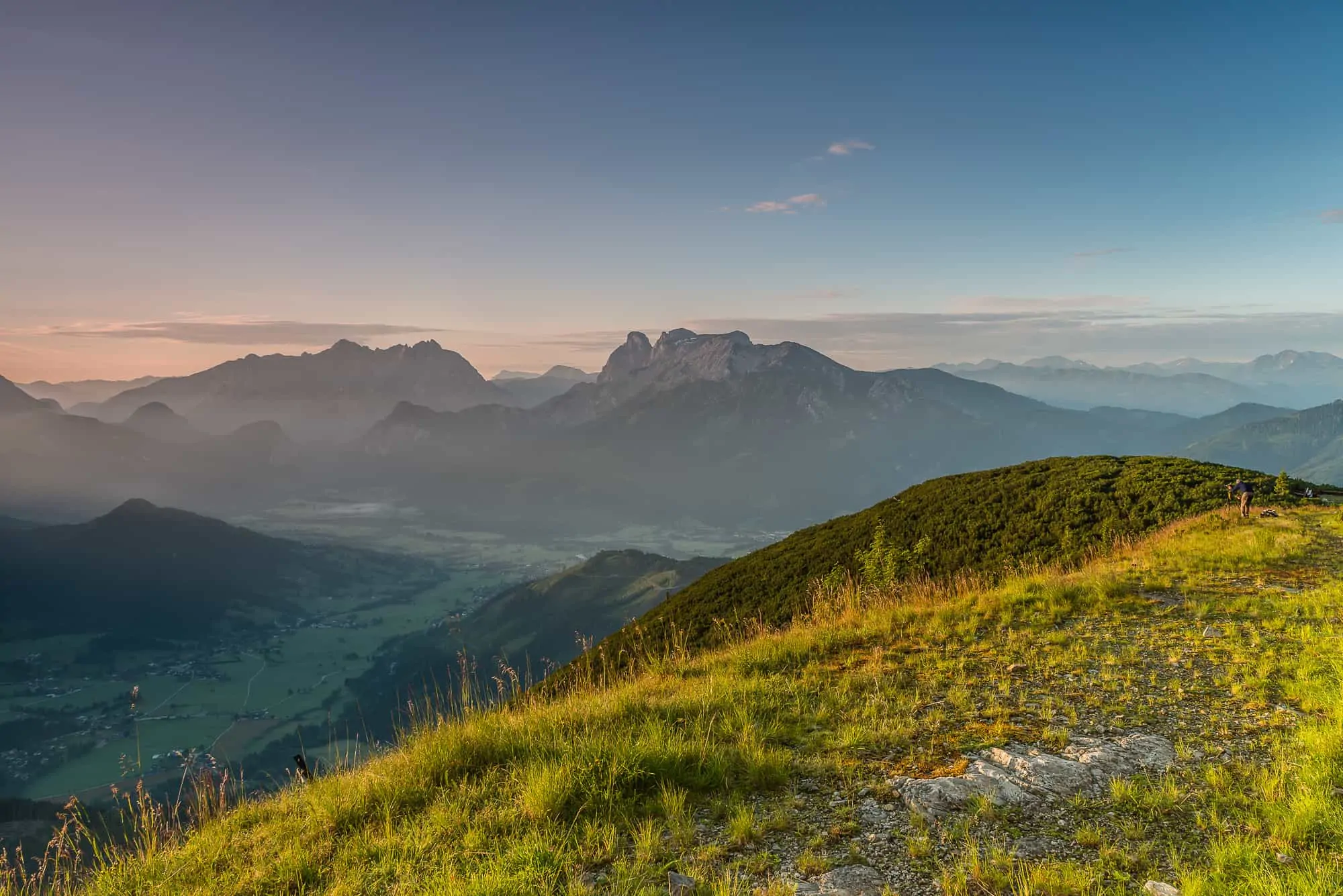 Sonnenaufgang auf der Plesch mit Blick aufs Gesäuse